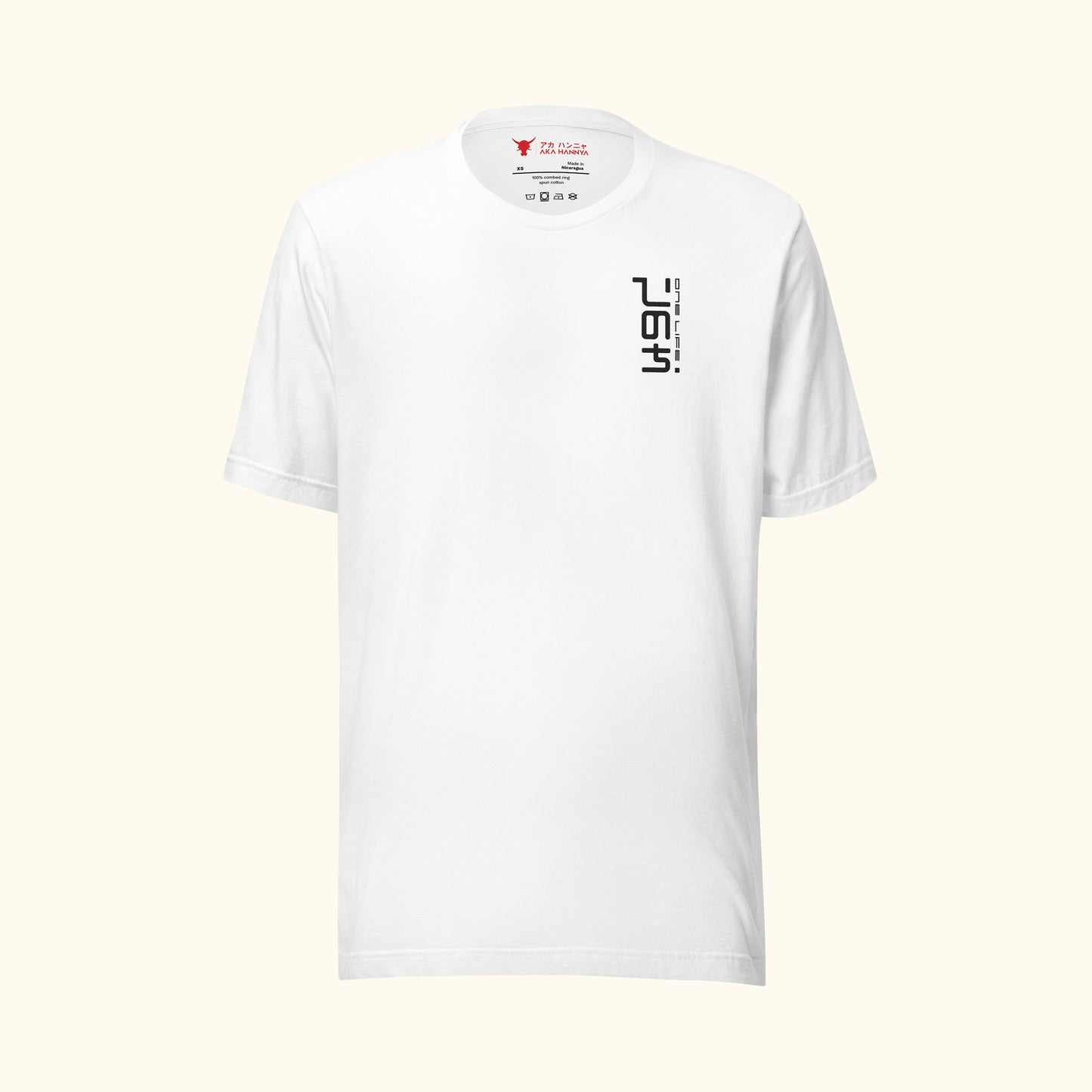 One-Life tee white front side on transparent background