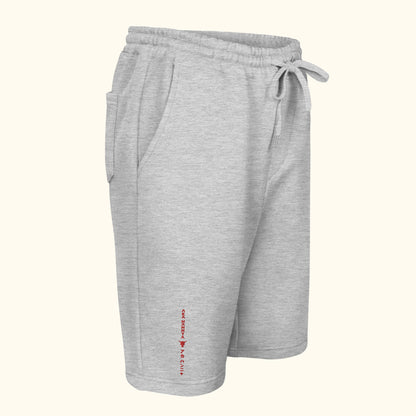 heather grey mens fleece shorts front right side on transparent background