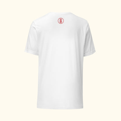 One-Life tee white back side on transparent bakground