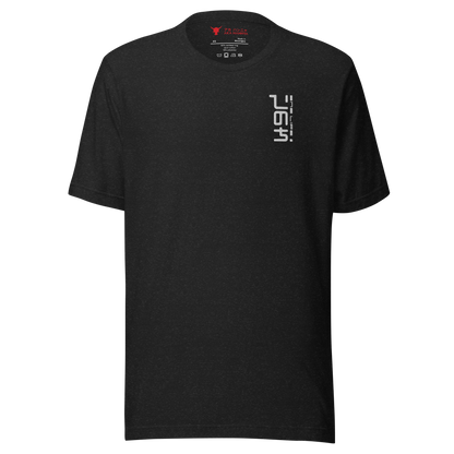 One-Life tee heather black front side on transparent bakground